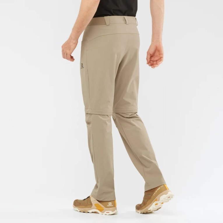 Khaki Salomon Wayfarer Zip Off Men's Sport Pants | IE WT6413